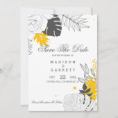 Gelbe und weiße Blätter Einladung (Vorderseite)