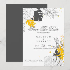 Gelbe und weiße Blätter Einladung