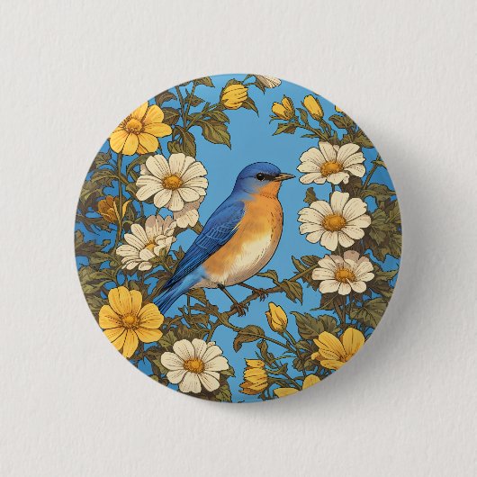 Gelbe und weiße Blume Button (Vorderseite)