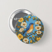 Gelbe und weiße Blume Button (Vorne & Hinten)