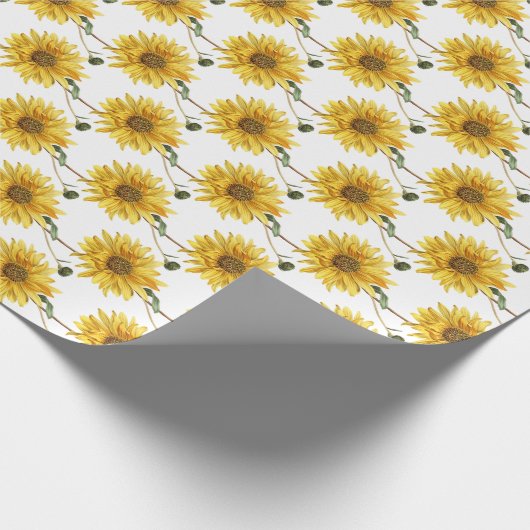 Gelbe und weiße Blume Druckwerk oder Geschenkpapier (Ecke)