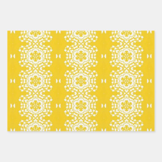 Gelbe und weiße Blume Geschenkpapier Set (Vorderseite)