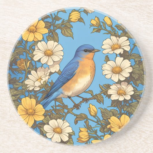 Gelbe und weiße Blume Getränkeuntersetzer (Vorne)