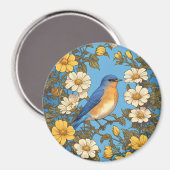 Gelbe und weiße Blume Magnet (Vorderseite/Rückseite)