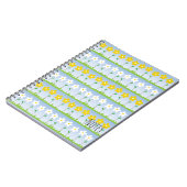 Gelbe und weiße Blumen-gewundenes Notizbuch Notizblock (Linke Seite)