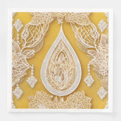 Gelbe und weiße Blumenmuster AI-Kunst Serviette (Vorderseite)