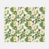 Gelbe und weiße Claire de Lune-Pioniere Fleecedecke (Vorderseite (Horizontal))