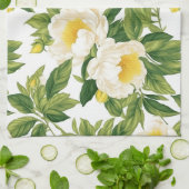 Gelbe und weiße Claire de Lune-Pioniere Geschirrtuch (Gefaltet)