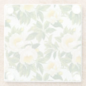 Gelbe und weiße Claire de Lune-Pioniere Glasuntersetzer (Rückseite)