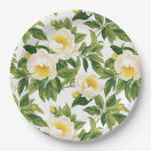 Gelbe und weiße Claire de Lune-Pioniere Pappteller (Vorderseite)