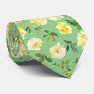 Gelbe und weiße Creme-Rosen-Halsbinden Krawatte