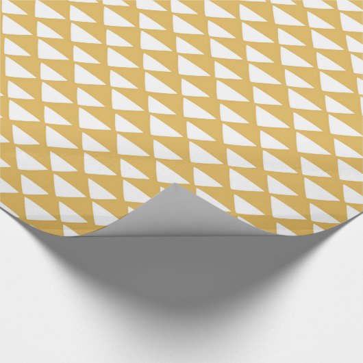 Gelbe und weiße Dreiecke Geschenkpapier (Ecke)