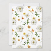 Gelbe und weiße Frühlingsblütendusche Einladung (Rückseite)