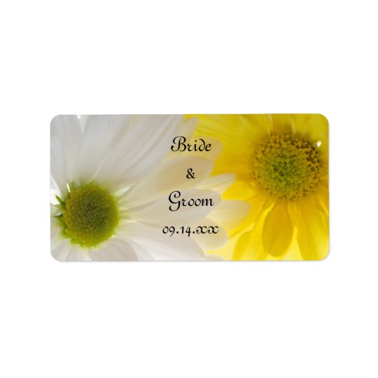 Gelbe und weiße Gänseblümchen-Gastgeschenk Adressaufkleber