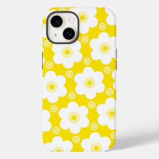 Gelbe und weiße Gänseblümchen und Punkte Case-Mate iPhone 14 Hülle