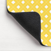 Gelbe und weiße Gingham-Karomusematte Mousepad (Ecke)