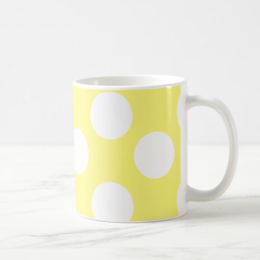 Gelbe und weiße große Polka-Punkt-Tasse Kaffeetasse (Rechts)