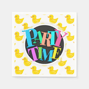 Gelbe und weiße Gummiente, Ducky Serviette