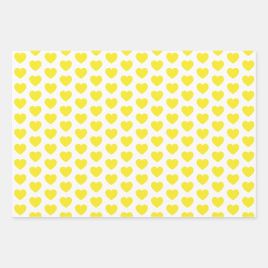 Gelbe und weiße Herzen Geschenkpapier Set (Vorderseite 3)