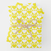 Gelbe und weiße Herzen Geschenkpapier Set (Beispiel)