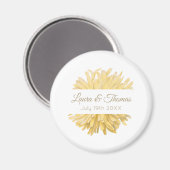 Gelbe und weiße Hochzeit Magnet (Vorderseite/Rückseite)