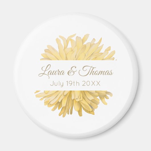 Gelbe und weiße Hochzeit Magnet (Vorne)