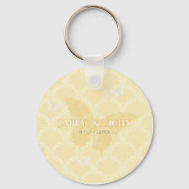 Gelbe und weiße Hochzeitsschmetterlinge Schlüsselanhänger