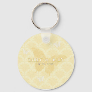 Gelbe und weiße Hochzeitsschmetterlinge Schlüsselanhänger