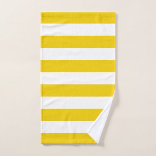Gelbe und weiße horizontale Streifen Badhandtuch Set (Handtuch)