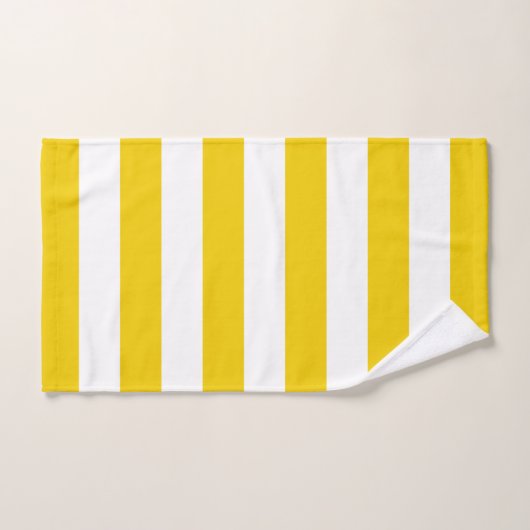 Gelbe und weiße horizontale Streifen Badhandtuch Set (Handtuch)