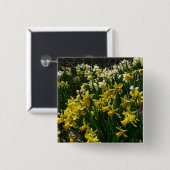 Gelbe und weiße Kleidung Frühlingsblumen Button (Vorne & Hinten)