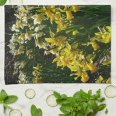 Gelbe und weiße Kleidung Frühlingsblumen Geschirrtuch (Gefaltet)