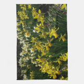 Gelbe und weiße Kleidung Frühlingsblumen Geschirrtuch (Vertikal)