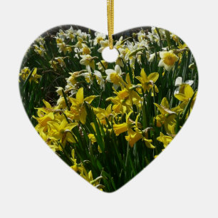Gelbe und weiße Kleidung Frühlingsblumen Keramik Ornament