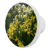 Gelbe und weiße Kleidung Frühlingsblumen Keramikknauf (Rechts)