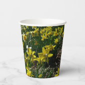 Gelbe und weiße Kleidung Frühlingsblumen Pappbecher (Rückseite)