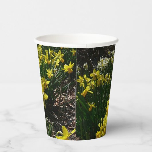 Gelbe und weiße Kleidung Frühlingsblumen Pappbecher (Rechts)