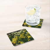 Gelbe und weiße Kleidung Frühlingsblumen Rechteckiger Pappuntersetzer (Vor Ort)