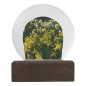 Gelbe und weiße Kleidung Frühlingsblumen Schneekugel (Rückseite)