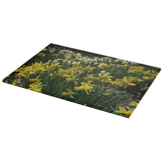 Gelbe und weiße Kleidung Frühlingsblumen Schneidebrett (Ecke)