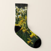 Gelbe und weiße Kleidung Frühlingsblumen Socken (Rechts - Außen)