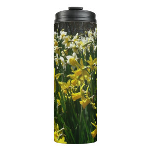 Gelbe und weiße Kleidung Frühlingsblumen Thermosbecher
