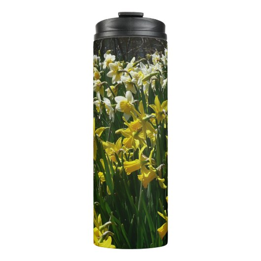 Gelbe und weiße Kleidung Frühlingsblumen Thermosbecher (Vorderseite)