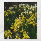 Gelbe und weiße Kleidung Frühlingsblumen Weinetikett (Einzelnes Label)