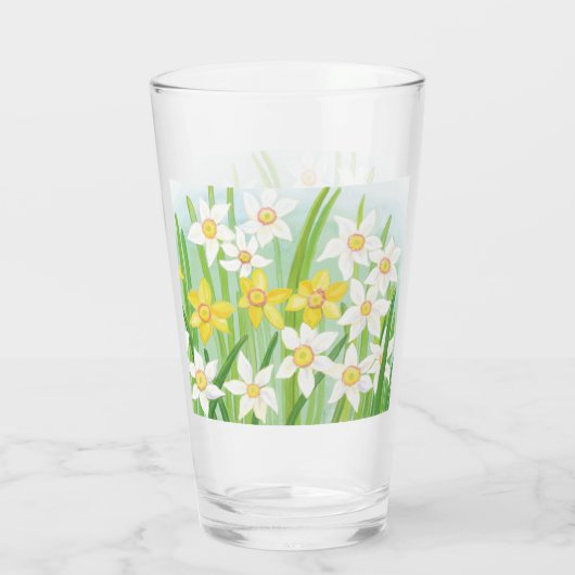 Gelbe und weiße Kleidung im Frühling Glas (Rückseite)