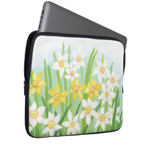 Gelbe und weiße Kleidung im Frühling Laptopschutzhülle