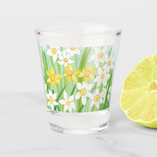Gelbe und weiße Kleidung im Frühling Schnapsglas
