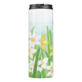 Gelbe und weiße Kleidung im Frühling Thermosbecher (Rückseite)