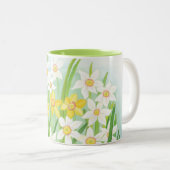 Gelbe und weiße Kleidung im Frühling Zweifarbige Tasse (VorderseiteRechts)