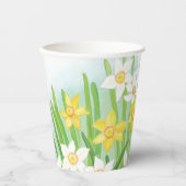 Gelbe und weiße Kleidungsstücke in Frühlingspapier Pappbecher (Vorderseite)